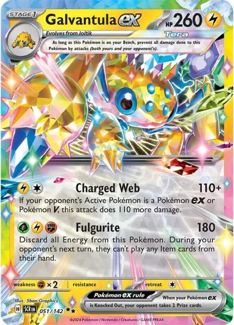 Galvantula ex #051/142 Holofoil Pokémon card from Stellar Crown