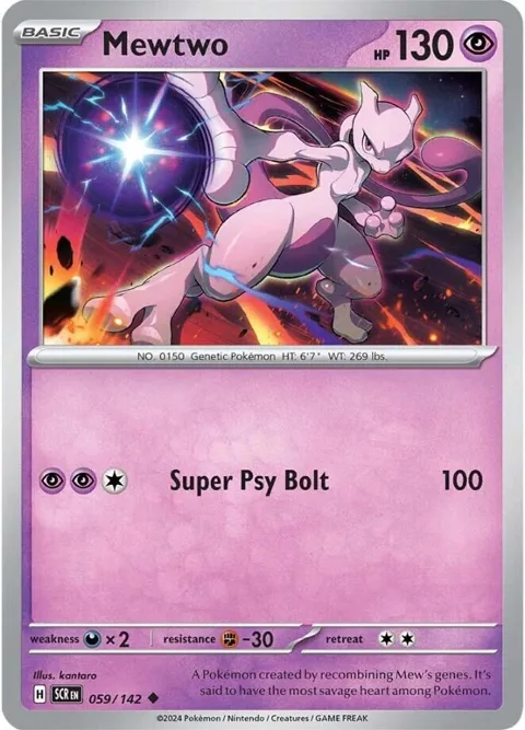 Mewtwo #059/142 Pokémon card from Stellar Crown