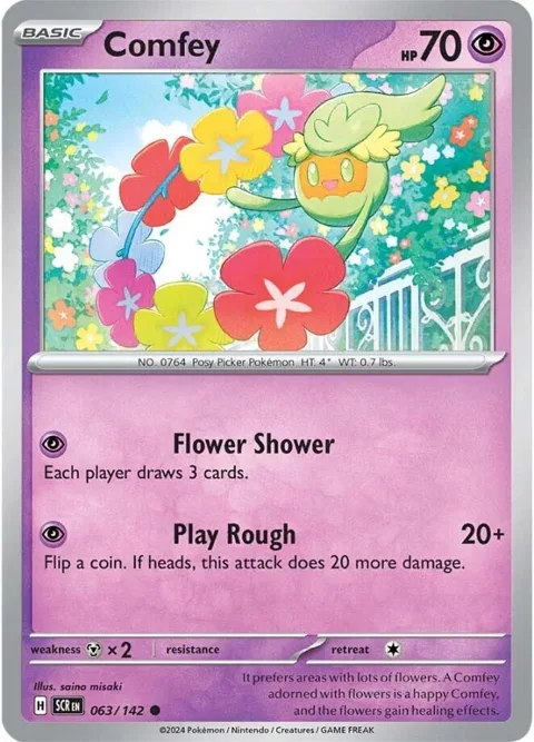 Comfey #063/142 Pokémon card from Stellar Crown