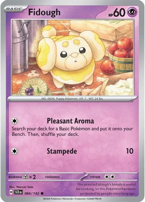 Fidough #066/142 Reverse Holofoil Pokémon card from Stellar Crown