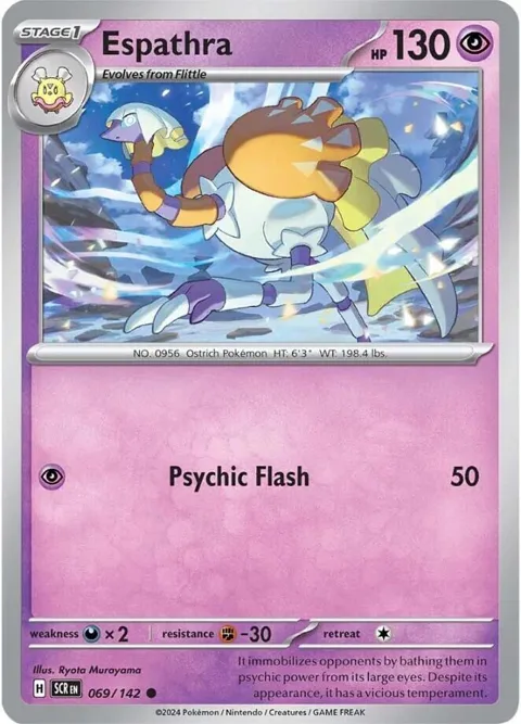 Espathra #069/142 Reverse Holofoil Pokémon card from Stellar Crown