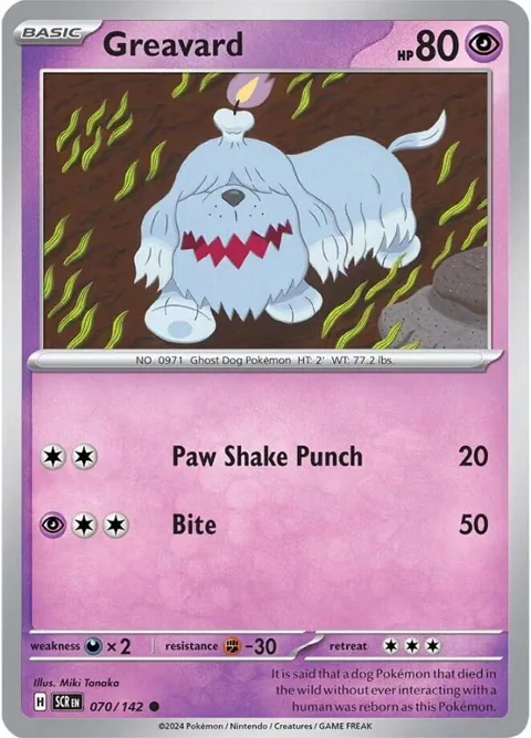 Greavard #070/142 Reverse Holofoil Pokémon card from Stellar Crown