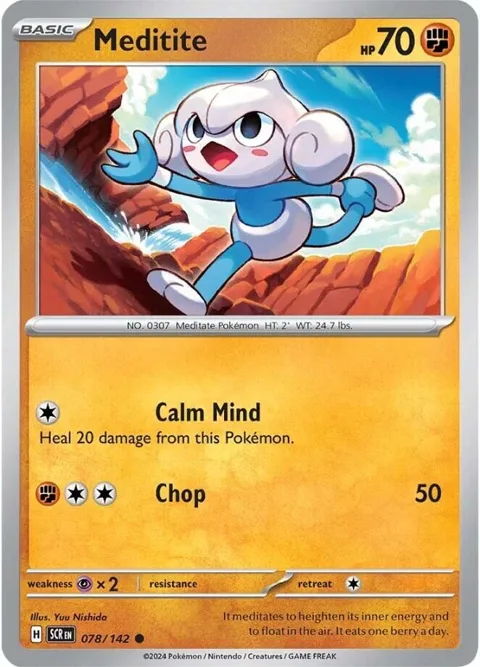 Meditite #078/142 Pokémon card from Stellar Crown