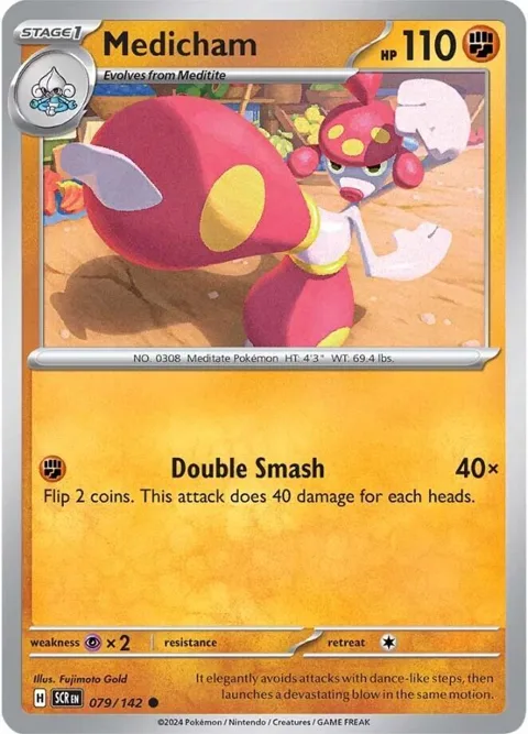 Medicham #079/142 Reverse Holofoil Pokémon card from Stellar Crown