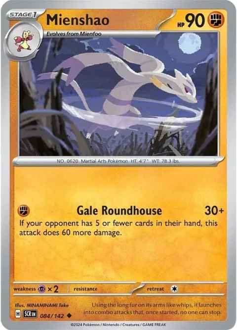Mienshao #084/142 Reverse Holofoil Pokémon card from Stellar Crown