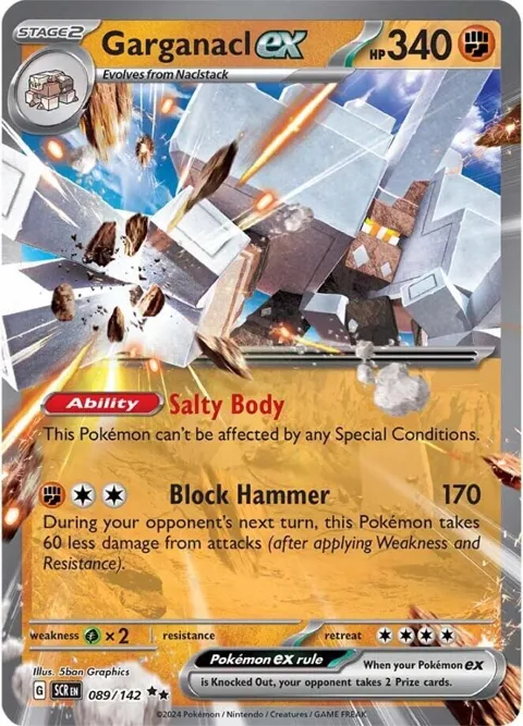 Garganacl ex #089/142 Holofoil Pokémon card from Stellar Crown
