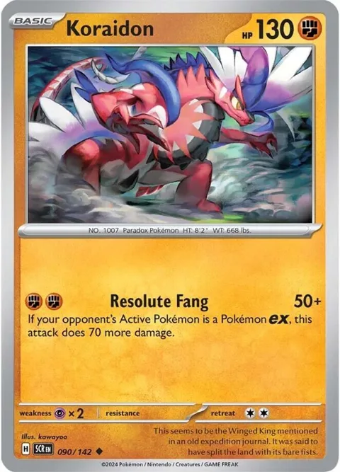 Koraidon #090/142 Reverse Holofoil Pokémon card from Stellar Crown