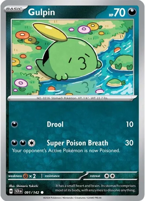 Gulpin #091/142 Pokémon card from Stellar Crown