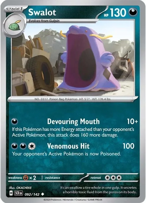 Swalot #092/142 Reverse Holofoil Pokémon card from Stellar Crown
