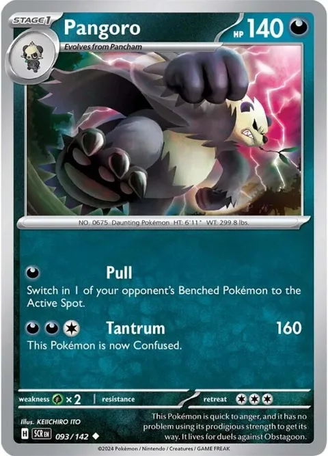 Pangoro #093/142 Reverse Holofoil Pokémon card from Stellar Crown