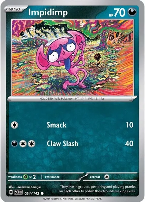 Impidimp #094/142 Reverse Holofoil Pokémon card from Stellar Crown