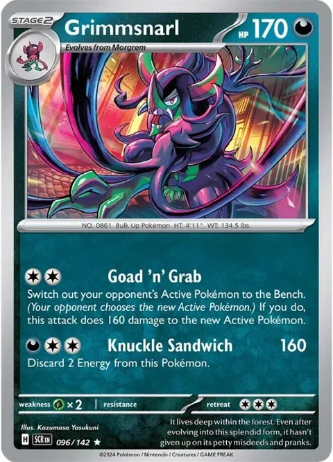 Grimmsnarl #096/142 Reverse Holofoil Pokémon card from Stellar Crown