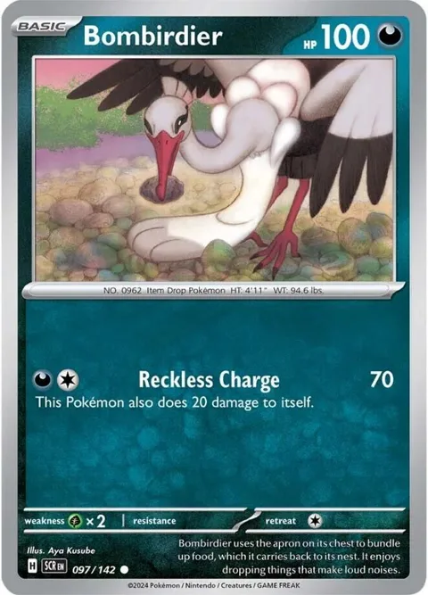 Bombirdier #097/142 Reverse Holofoil Pokémon card from Stellar Crown
