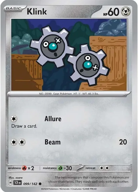 Klink #099/142 Reverse Holofoil Pokémon card from Stellar Crown