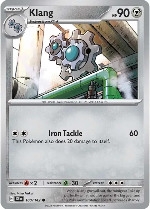 Klang #100/142 Reverse Holofoil Pokémon card from Stellar Crown