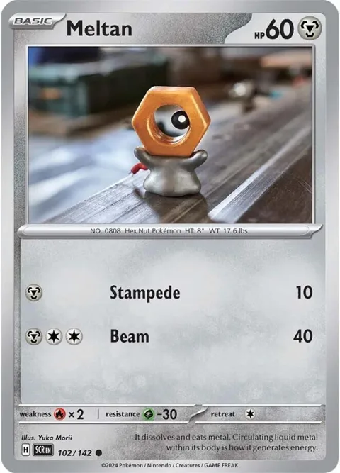 Meltan #102/142 Pokémon card from Stellar Crown