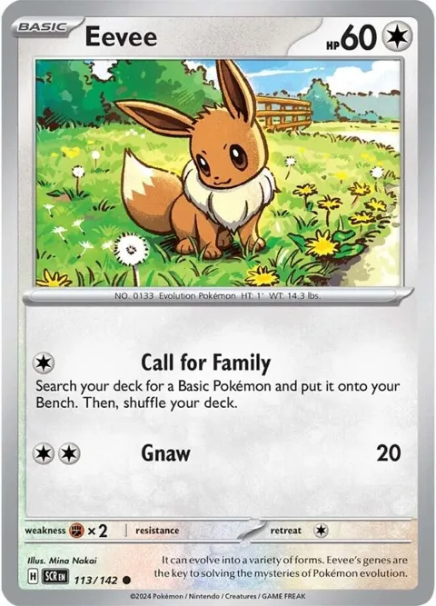 Eevee #113/142 Pokémon card from Stellar Crown