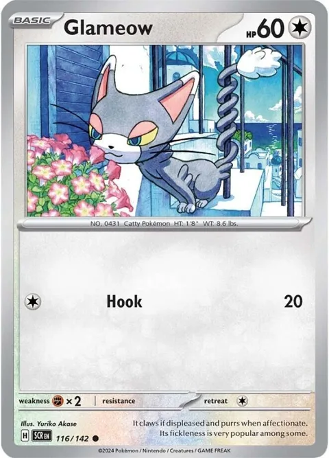 Glameow #116/142 Reverse Holofoil Pokémon card from Stellar Crown
