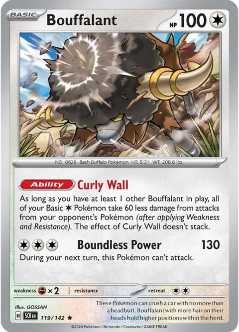 Bouffalant #119/142 Reverse Holofoil Pokémon card from Stellar Crown