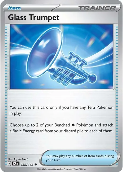 Glass Trumpet #135/142 Reverse Holofoil Pokémon card from Stellar Crown