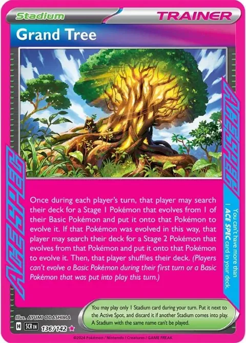 Grand Tree #136/142 Holofoil Pokémon card from Stellar Crown