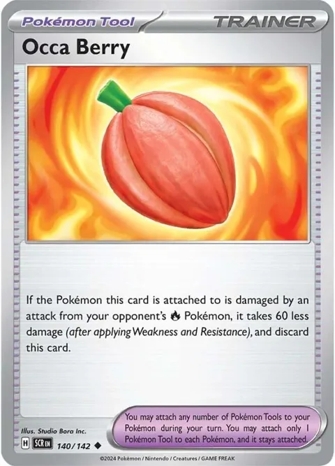 Occa Berry #140/142 Reverse Holofoil Pokémon card from Stellar Crown