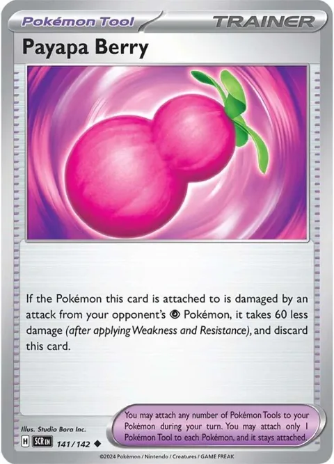 Payapa Berry #141/142 Reverse Holofoil Pokémon card from Stellar Crown