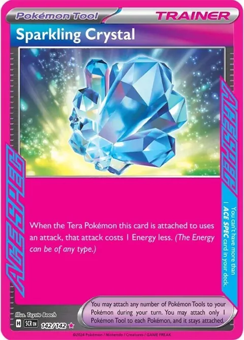 Sparkling Crystal #142/142 Holofoil Pokémon card from Stellar Crown