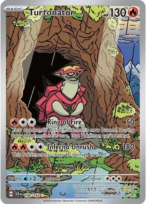 Turtonator #146/142 Holofoil Pokémon card from Stellar Crown