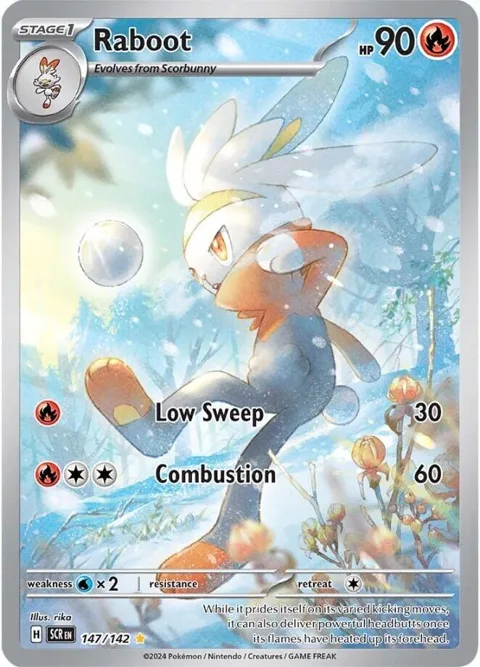 Raboot #147/142 Holofoil Pokémon card from Stellar Crown