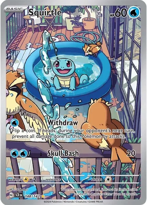 Squirtle #148/142 Holofoil Pokémon card from Stellar Crown
