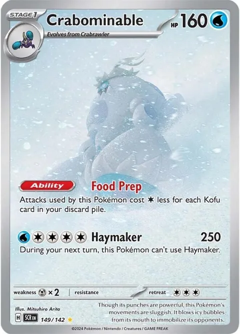 Crabominable #149/142 Holofoil Pokémon card from Stellar Crown