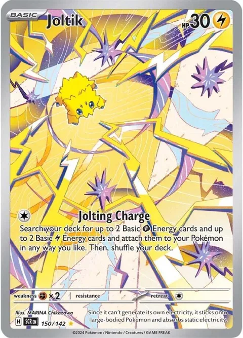 Joltik #150/142 Holofoil Pokémon card from Stellar Crown