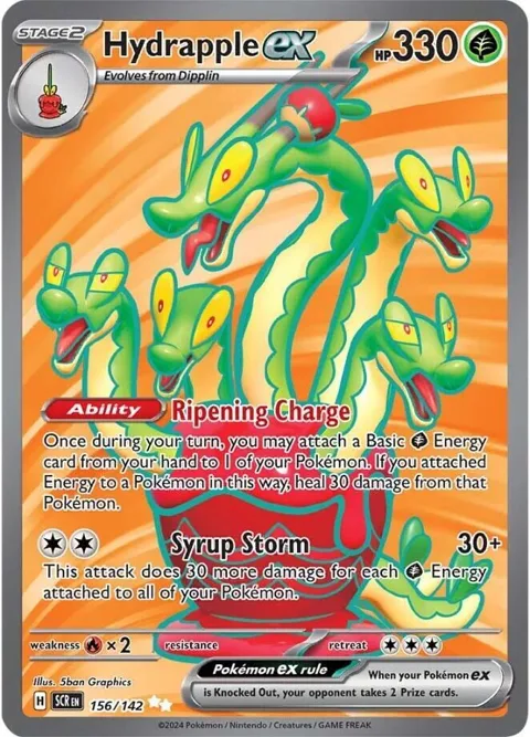 Hydrapple ex #156/142 Holofoil Pokémon card from Stellar Crown
