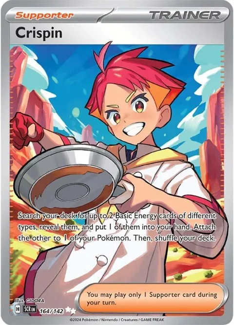 Crispin #164/142 Holofoil Pokémon card from Stellar Crown