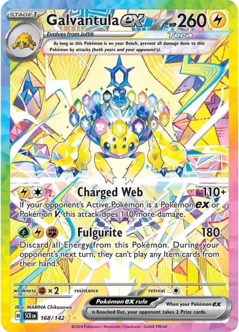 Galvantula ex #168/142 Holofoil Pokémon card from Stellar Crown