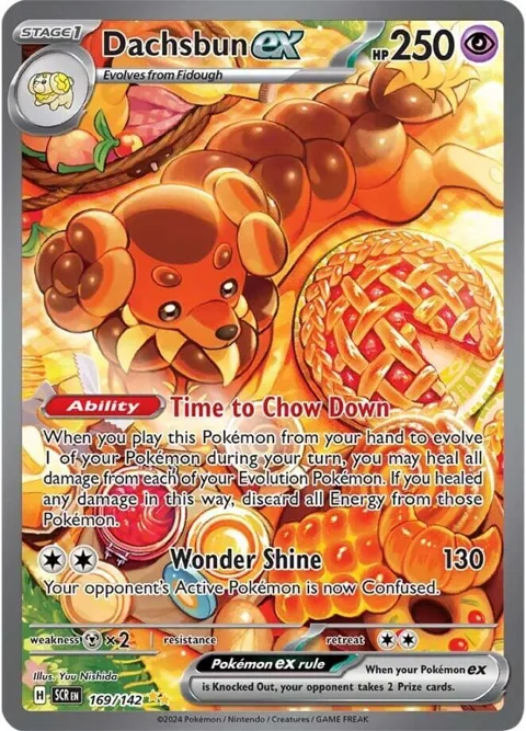Dachsbun ex #169/142 Holofoil Pokémon card from Stellar Crown
