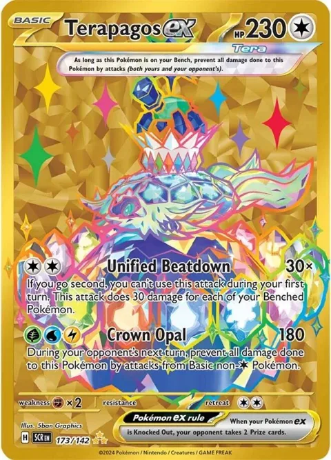 Terapagos ex #173/142 Holofoil Pokémon card from Stellar Crown