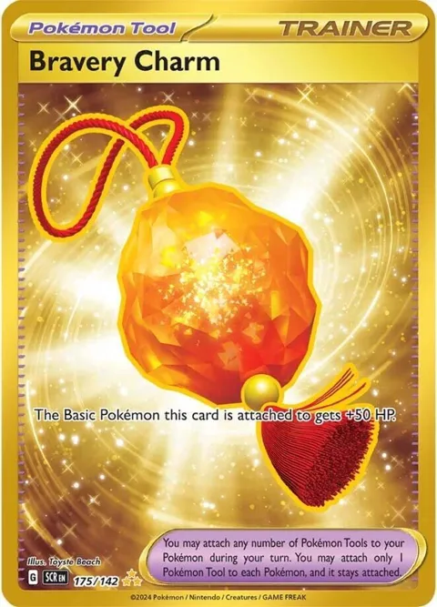 Bravery Charm #175/142 Holofoil Pokémon card from Stellar Crown