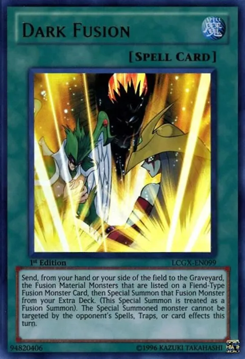 Dark Fusion LCGX-EN099 Unlimited Yu-Gi-Oh card from Legendary Collection 2