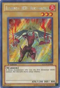 Elemental HERO Burstinatrix Alt Art LCGX-EN004 1st Edition Yu-Gi-Oh card from Legendary Collection 2