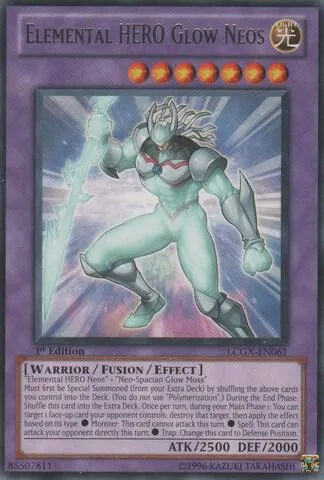 Elemental HERO Glow Neos LCGX-EN061 Unlimited Yu-Gi-Oh card from Legendary Collection 2