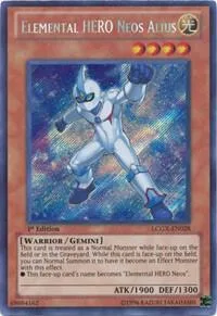 Elemental HERO Neos Alius LCGX-EN028 1st Edition Yu-Gi-Oh card from Legendary Collection 2
