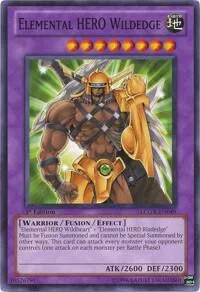 Elemental HERO Wildedge LCGX-EN049 1st Edition Yu-Gi-Oh card from Legendary Collection 2