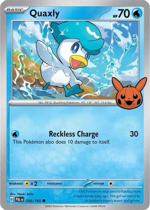 Quaxly #050/193 Pokémon card from Trick or Trade BOOster Bundle 2024