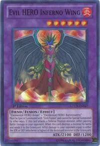Evil HERO Inferno Wing LCGX-EN067 Unlimited Yu-Gi-Oh card from Legendary Collection 2
