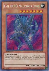 Evil HERO Malicious Edge LCGX-EN029 1st Edition Yu-Gi-Oh card from Legendary Collection 2