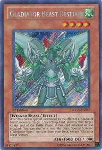 Gladiator Beast Bestiari LCGX-EN237 1st Edition Yu-Gi-Oh card from Legendary Collection 2