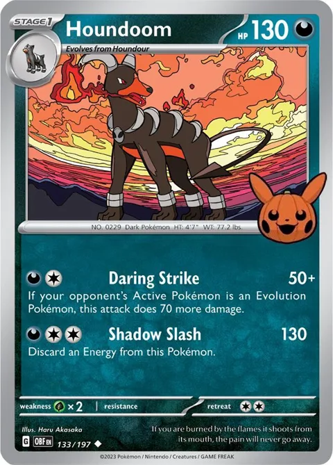 Houndoom #133/197 Pokémon card from Trick or Trade BOOster Bundle 2024