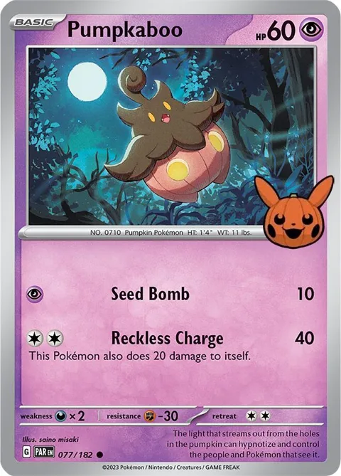 Pumpkaboo #077/182 Pokémon card from Trick or Trade BOOster Bundle 2024